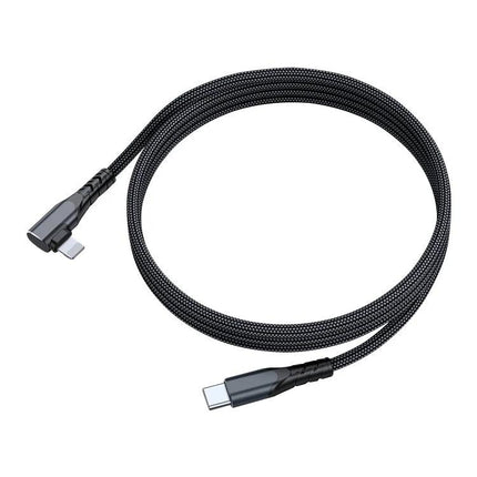 Practical Elbow USB-C Cable for Daily Phone Charging Needs - black braided 90° connector cable for gaming and clutter-free charging