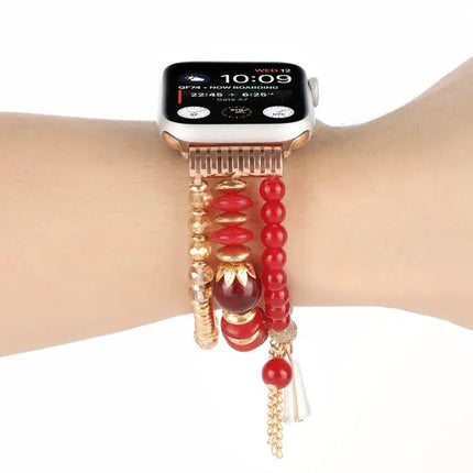 Pearl Steel Strap Watch Band For Apple Watch 38–45mm