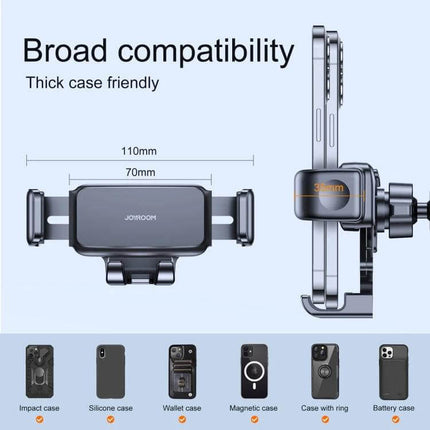 Joyroom Car Dashboard Phone Holder Telescopic Arm For Safe Driving - wide 70-110mm adjustable, thick-case friendly, silicone-padded secure mount