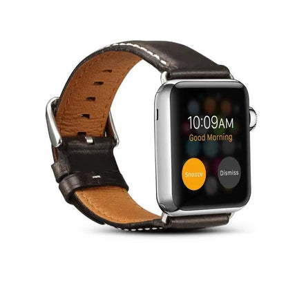 Oil Wax Cowhide Leather Watch Band For Apple Watch Series 5