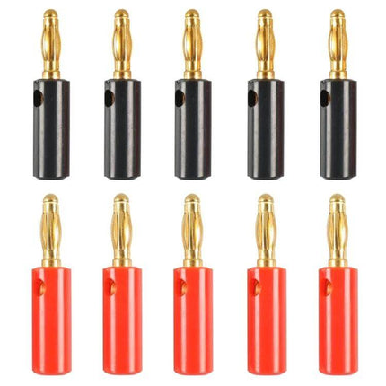 Car 4mm Banana Plug Gold Plated for Car Audio Systems - set of red and black solder-free ABS brass gold-plated 4mm speaker connectors