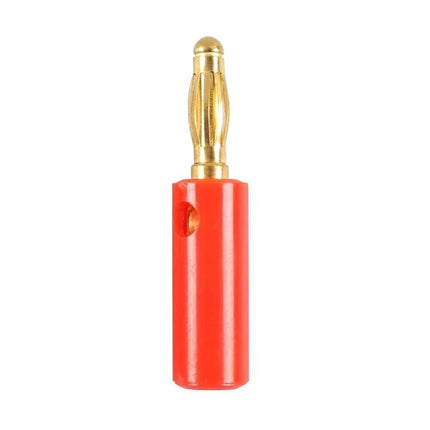 Car 4mm Banana Plug Gold Plated for Car Audio Systems — red ABS shell, gold-plated 4mm banana connector, solder-free speaker wire link