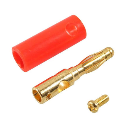 Car 4mm Banana Plug Gold Plated for Car Audio Systems - red insulated gold-plated 4mm banana connector with screw and ABS sleeve