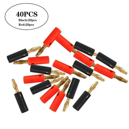 Car 4mm Banana Plug Gold Plated for Car Audio Systems - red and black 40pcs solder-free gold plated banana plugs for speaker wires, ABS brass