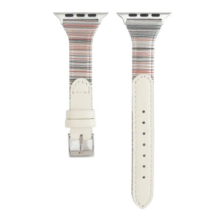 Stitching Stripe Genuine Leather Apple Watch Band, Series 5