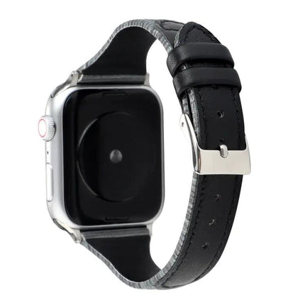 Stitching Stripe Genuine Leather Apple Watch Band, Series 5