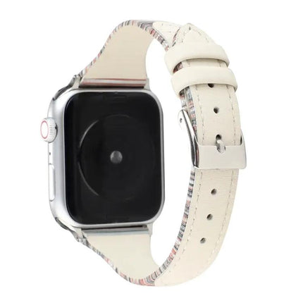 Stitching Stripe Genuine Leather Apple Watch Band, Series 5
