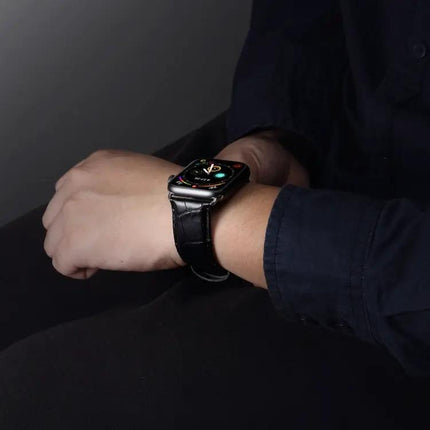 Cowhide Crocodile Texture Strap For Apple Watch Series