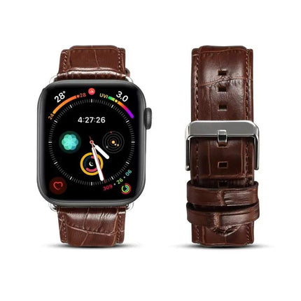 Cowhide Crocodile Texture Strap For Apple Watch Series