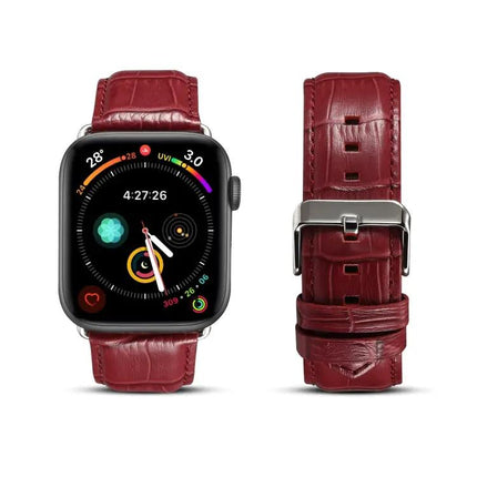 Cowhide Crocodile Texture Strap For Apple Watch Series