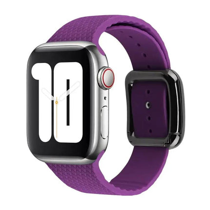 Black Silicone Buckle Watch Band For Apple Watch 38-41mm