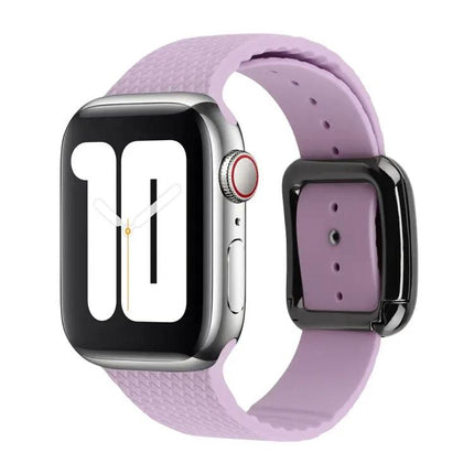 Black Silicone Buckle Watch Band For Apple Watch 38-41mm