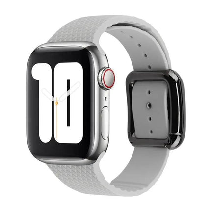 Black Silicone Buckle Watch Band For Apple Watch 38-41mm