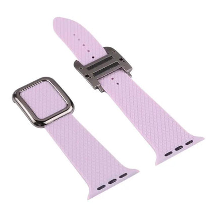 Black Silicone Buckle Watch Band For Apple Watch 38-41mm
