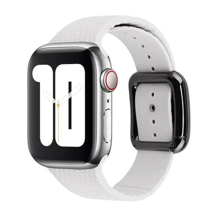 Black Silicone Watch Band With Buckle Compatible Apple Watch