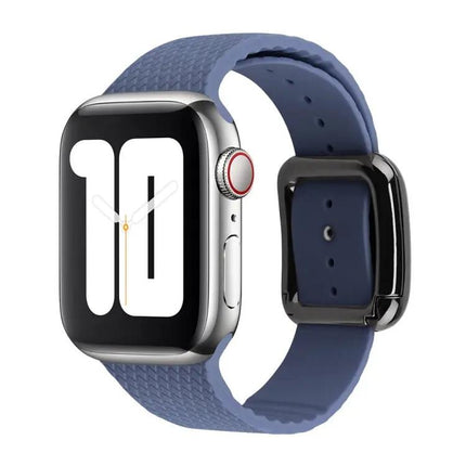 Black Silicone Watch Band With Buckle Compatible Apple Watch