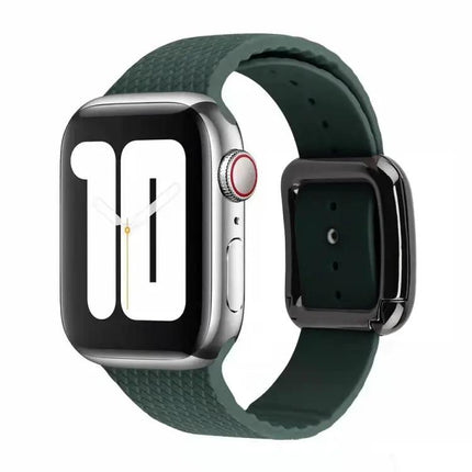 Black Silicone Watch Band With Buckle Compatible Apple Watch