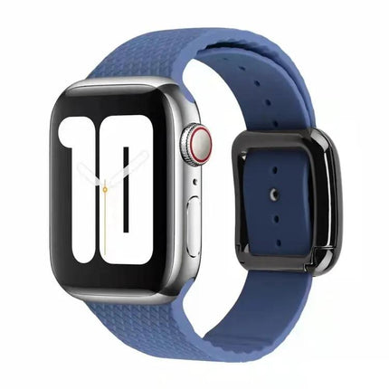 Black Silicone Watch Band With Buckle Compatible Apple Watch