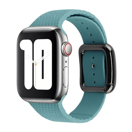Black Silicone Watch Band With Buckle Compatible Apple Watch