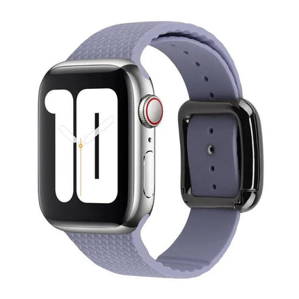 Black Silicone Watch Band With Buckle Compatible Apple Watch