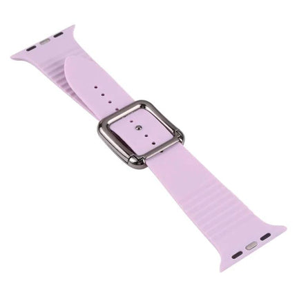 Black Silicone Watch Band With Buckle Compatible Apple Watch