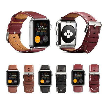 Genuine Leather Watch Band Compatible Apple Watch Series 5