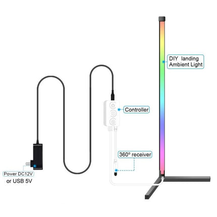 Add ambiance to your home with GVVOOHOME LED floor light - RGB floor lamp with app controller, USB/DC power and 360° receiver