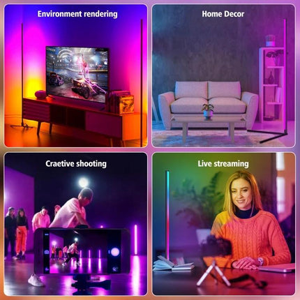 Enhance your home evenings with the LED Symphony floor light - living room color-changing LED floor lamp with app control for cozy ambiance