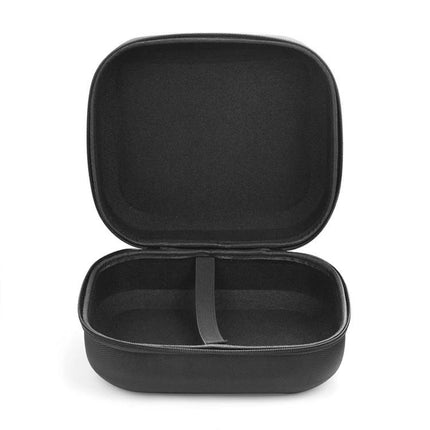 Sony Compact Protective Carry Case For Neck Mounted Speakers open black hard shell case with adjustable sponge insert