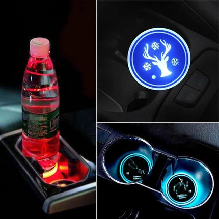 Car Acrylic USB Charger With Multicolor LED Ambience glowing acrylic panel in car cupholder and door panel ambient light