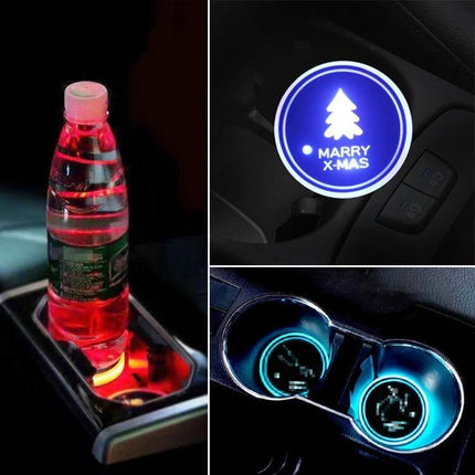 Car Acrylic USB Charger With Multicolor LED Ambience crystal acrylic cupholder insert with red and blue ambient LED glow