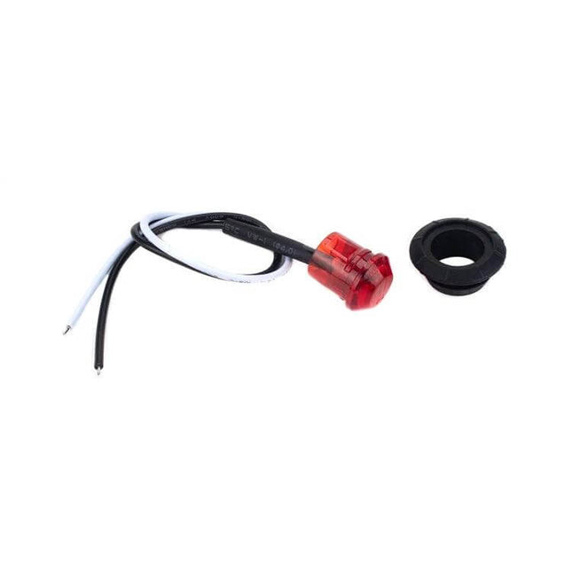 10 In 1 Truck Trailer LED Round Side Marker Lamp Red Light - compact 12V round red marker with wires and gasket, 10-in-1 multi-function LED
