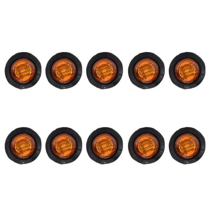 10 In 1 Truck Trailer LED Round Side Marker Lamp Red Light - set of ten round red LED side marker lights for trailers and trucks