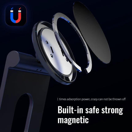 R-JUST Square Desktop Magnetic Holder for Phones with Adjustable Angle - aluminum alloy magnetic phone stand showing exploded magnetic components