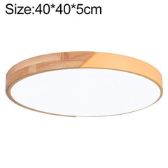 Elegant Wood Macaron LED Round Ceiling Light with Cool White Illumination