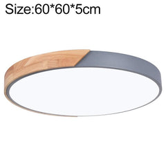 Elegant Wood Macaron LED Round Ceiling Light with Cool White Illumination