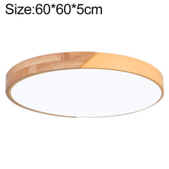 Elegant Wood Macaron LED Round Ceiling Light with Cool White Illumination