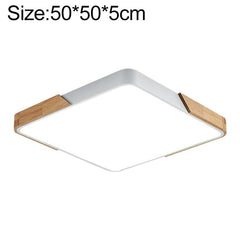 Modern Wood Macaron LED Square Ceiling Light with Cool White Illumination