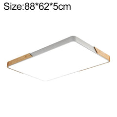 Wooden Frame LED Rectangle Ceiling Light with Cool White Illumination