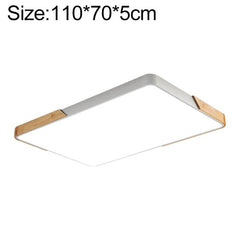 Wooden Frame LED Rectangle Ceiling Light with Cool White Illumination