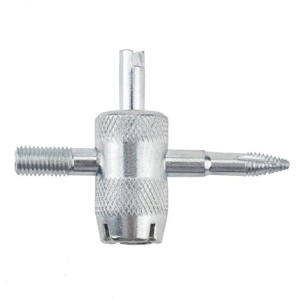 Tire Repair Kit for Everyday Vehicle Maintenance Needs - metal T-handle valve core remover and reamer tool on white background