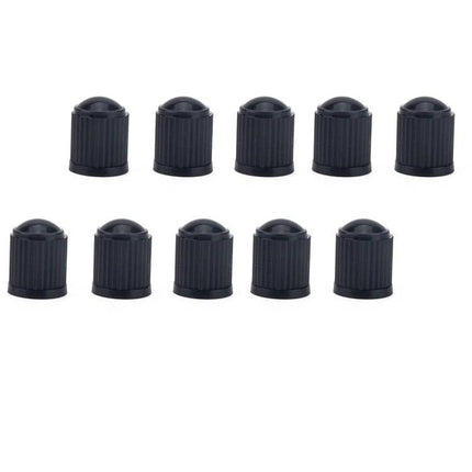 Tire Repair Kit for Everyday Vehicle Maintenance Needs – set of 10 black valve stem caps for tire protection and maintenance
