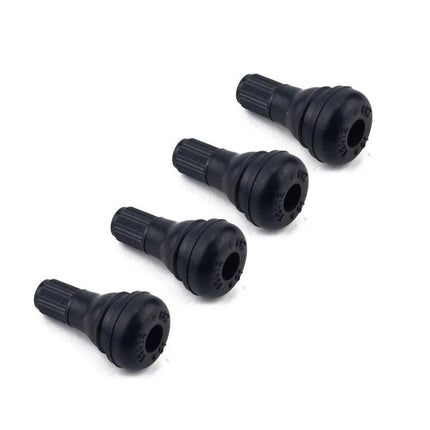 Tire Repair Kit for Everyday Vehicle Maintenance Needs - set of four black rubber tire valve stems and protectors for quick roadside repairs