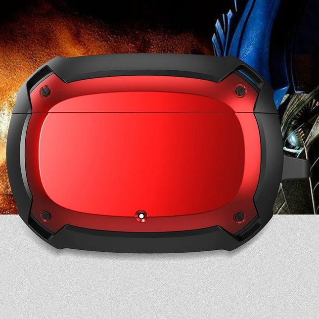 Bumblebee Armor Case for Everyday Earbud Protection and Carrying – red hard-shell protective earbud case with rugged black trim