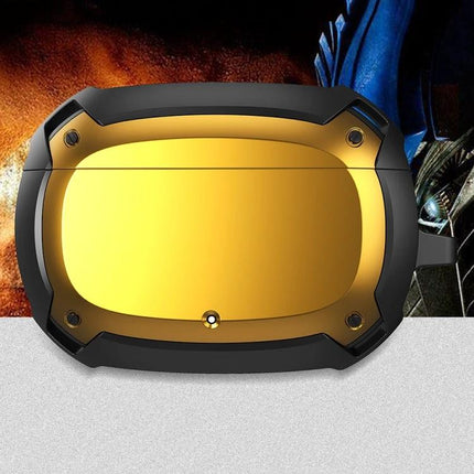 Bumblebee Armor Case for Everyday Earbud Protection and Carrying slim yellow protective earbud case with rugged black trim