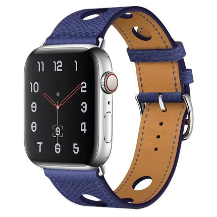 PU Leather Apple Watch Band Silver Buckle Various Sizes