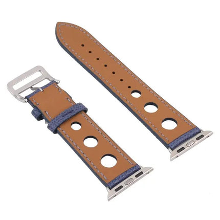 PU Leather Apple Watch Band Silver Buckle Various Sizes