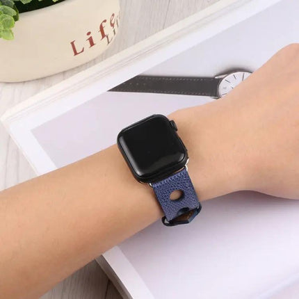 PU Leather Apple Watch Band Silver Buckle Various Sizes