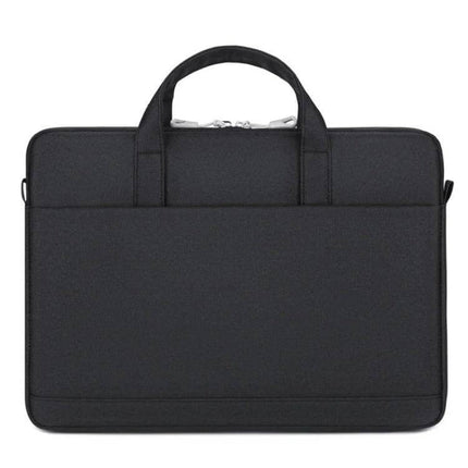 Waterproof Oxford Cloth Laptop Handbag for 15-Inch Laptops in black, water-repellent Oxford fabric with handles and front pocket