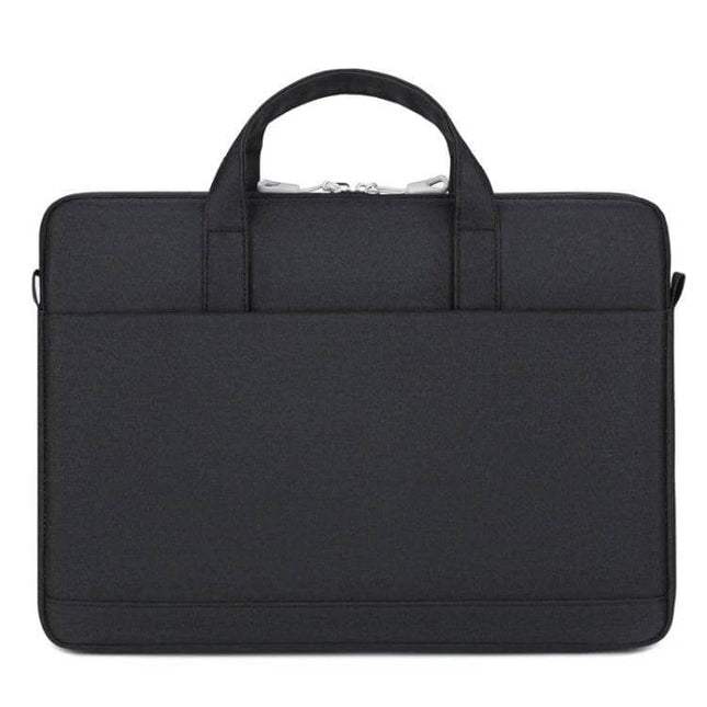 Waterproof Oxford Cloth Laptop Handbag for 15-Inch Laptops in black, water-repellent Oxford fabric with handles and front pocket